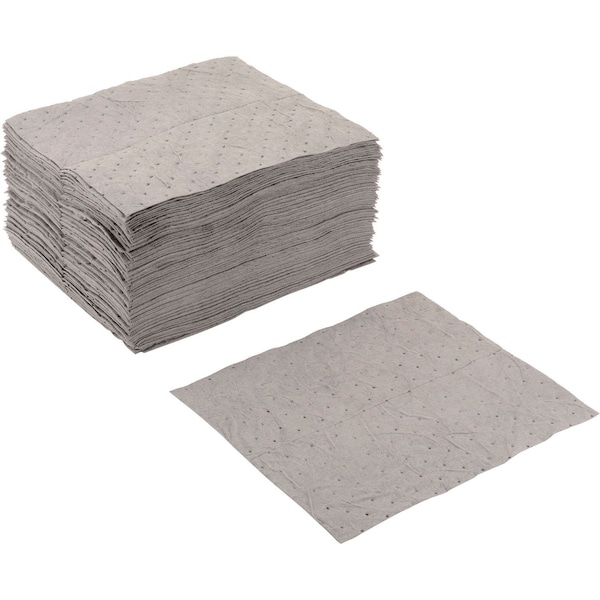 Sorbent Pad, Universal, 15 in x 18 in, Gray, Polypropylene, 100 PK